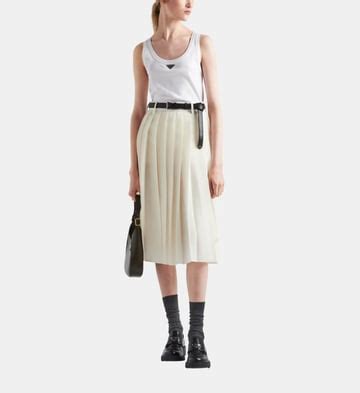 Débardeur crop en coton Prada blanc vêtements femme.